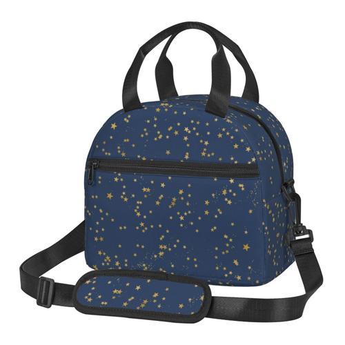 Sac à déjeuner Étoiles bleues et dorées sans soudure Sac besace à m... on Productcaster.