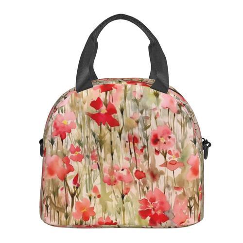 Sac à déjeuner Fleurs sauvages romantiques Floral grunge rouge Sac ... on Productcaster.