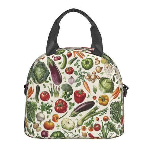 Sac à déjeuner Légumes de printemps Sac besace à main avec sangle d... on Productcaster.