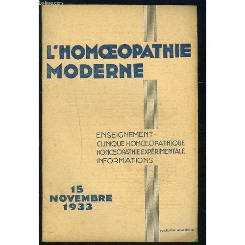 L Homeopathie Moderne- N°18- Nov 1933- Asthme on Productcaster.