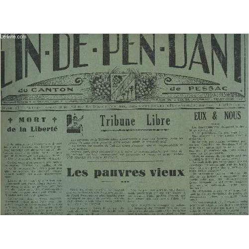 L'indepandant Du Canton De Pessac N°117 Mai 1937 - Mort De La Libe... on Productcaster.