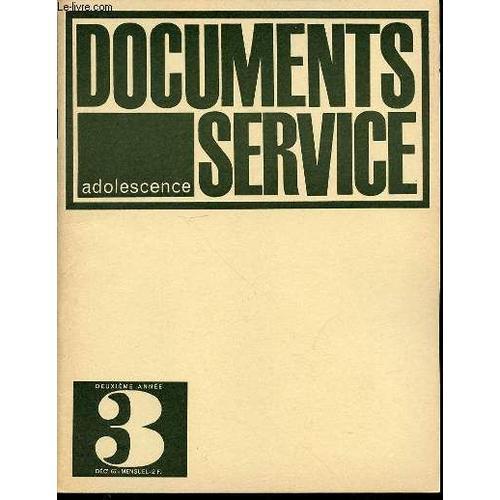 Documents Service Adolescence N°3 - Deuxieme Annee / Mensuel. on Productcaster.