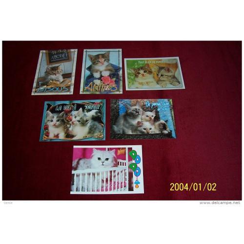 Lot De 6 Cartes Postales Neuves Themes Les Chats on Productcaster.