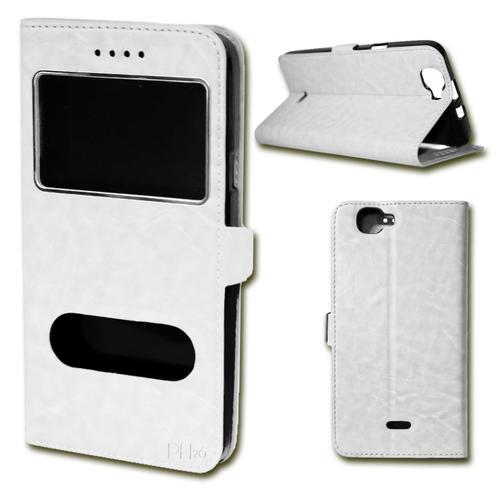 Etui Housse Coque Folio Blanc Pour Logicom L-Ite 502 By Ph26 on Productcaster.