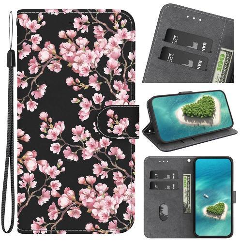 Étui Pour Nokia G42 Portefeuille Fentes Pour Cartes Cuir Pu Fleur P... on Productcaster.