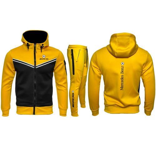 Ensemble Survêtement Tech Jaune Noir Logo Amg Mercedes 2024 Homme T... on Productcaster.