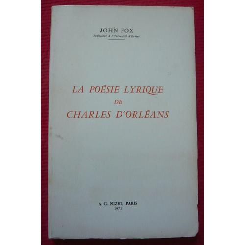 La Poésie Lyrique De Charles D Orléans on Productcaster.