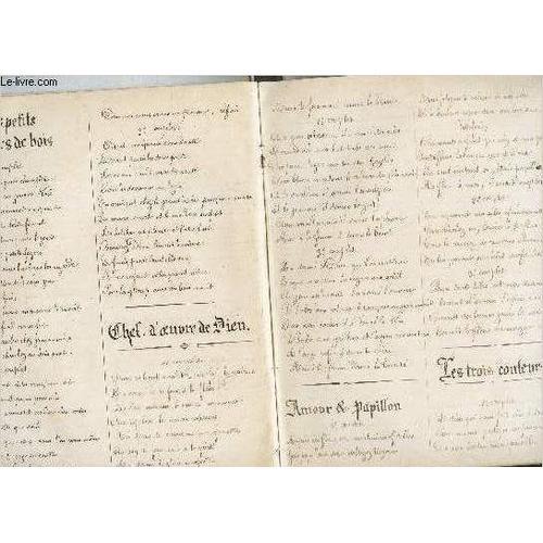 2 Cahiers Manuscrits De Chants - Vers Avril 1880. on Productcaster.