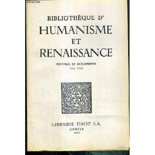 Bibliotheque D'humanisme Et Renaissance - Travaux Et Documents - To... on Productcaster.