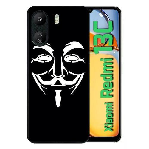 Coque Pour Redmi 13c 4g - Anonymous Noir - Silicone - Noir on Productcaster.