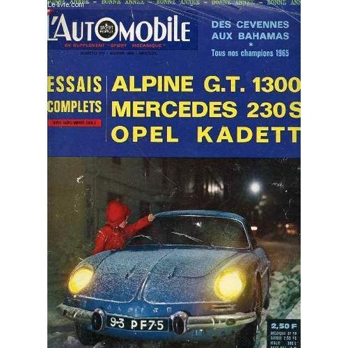 L'automobile N°237 / Janvier 1966 - En Supplement Sport Mecanique -... on Productcaster.