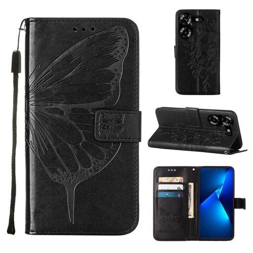 Étui Pour Tecno Pova 5 4g Cuir Premium Gaufrage Papillon Couverture... on Productcaster.