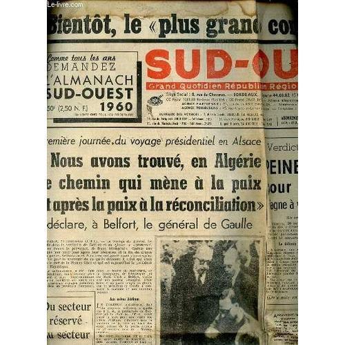 Sud-Ouest Du 20 Novembre 1959 - Grand Quotidien Republicain Regiona... on Productcaster.