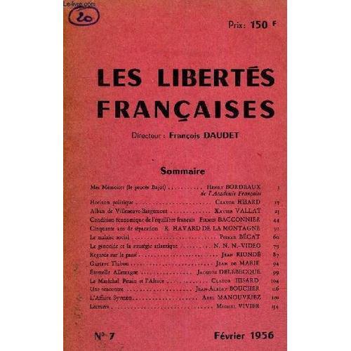 Les Libertes Francaises - N°7 - Fevrier 1956 - Mes Memoires - Horiz... on Productcaster.