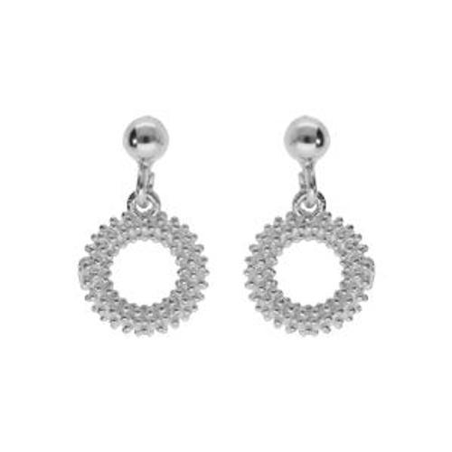 Boucles D'oreilles Tige Argent Rhodié Claire Pendante Cercle Évidé ... on Productcaster.