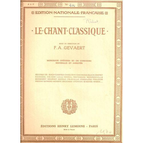 Le Chant Classique :"Deux Chants De Sérénade" Lulli on Productcaster.