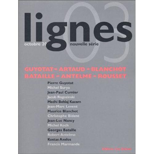 Lignes, Numéro 3. Littérature Et Imprécation on Productcaster.