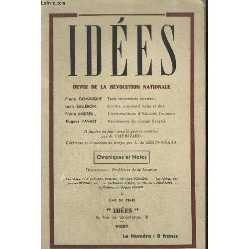 Idees - Revue De La Revolution Nationale N°24 - Troisieme Annee - O... on Productcaster.