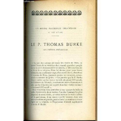 Un Moine Patriote Irlandais Au 19e Seicle : Le P. Thomas Borke Des ... on Productcaster.