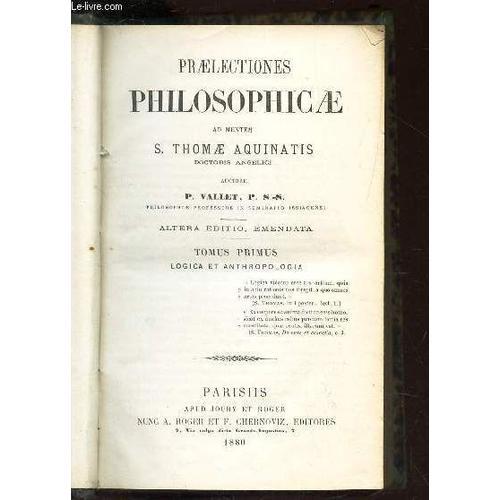 Praelectiones Philosophicae - En 1 Srul Volume : Tomes 1 Et 2 : Log... on Productcaster.