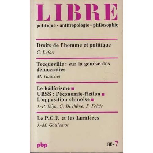 Libre Politique - Anthropologie - Philosophie 80-7 on Productcaster.