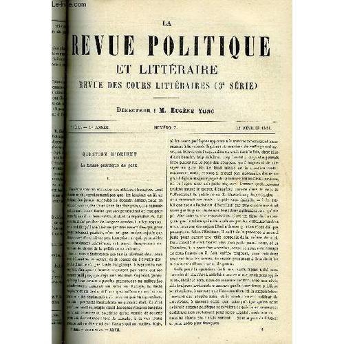 La Revue Politique Et Litteraire 1er Annee - 1er Semestre N°7 - Que... on Productcaster.