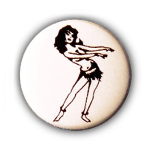 1x Badge - Badge Tiki Vahinee Tattoo Danse Noir Sur Fond Blanc Dans... on Productcaster.