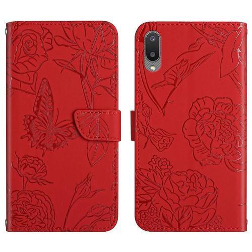 Étui Pour Samsung Galaxy A02 Avec Sangle De Poignet Fleurs Et Papil... on Productcaster.