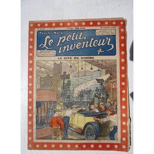 Le Petit Inventeur.N° 45.La Cité Du Cinéma.22 Janvier 1924 on Productcaster.