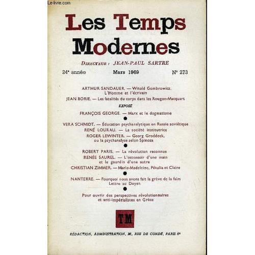 Les Temps Modernes N° 273 - Arthur Sandauer. ¿Witold Grombrowicz. ¿... on Productcaster.