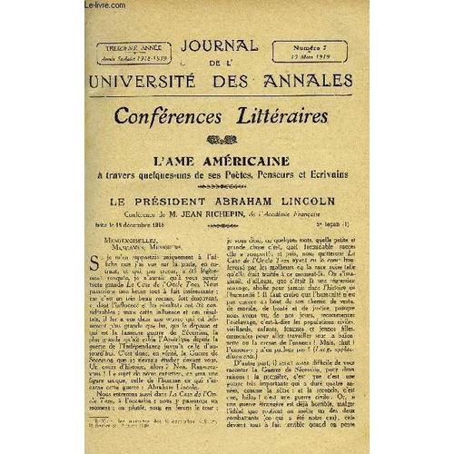 Journal De L'universite Des Annales 13e Annee Scolaire N°7 - Sommai... on Productcaster.