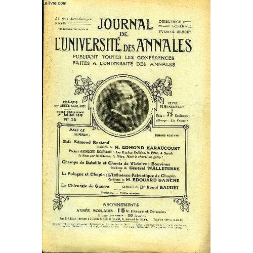 Journal De L'universite Des Annales 13e Annee Scolaire N°14 - Gala ... on Productcaster.