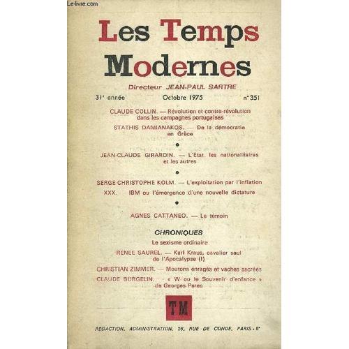 Les Temps Modernes N° 351 - Claude Collin. ¿ Révolution Et Contre-R... on Productcaster.