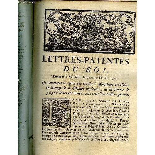 Lettres Patentes Du Roi Donnees A Versailles Le Premier Fevrier 177... on Productcaster.