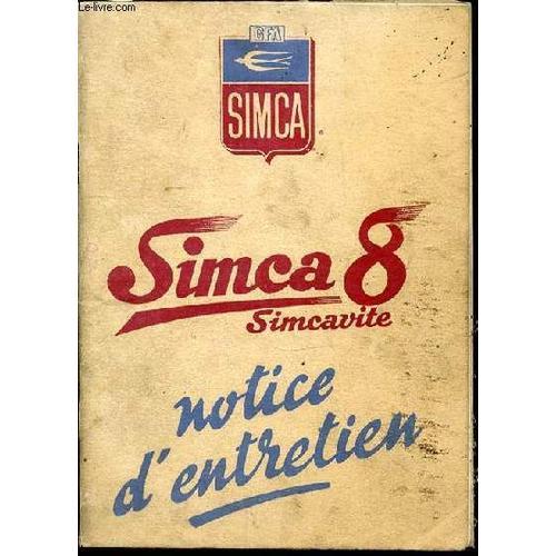 Simca 8 Simcavite - Notice D'entretien. on Productcaster.