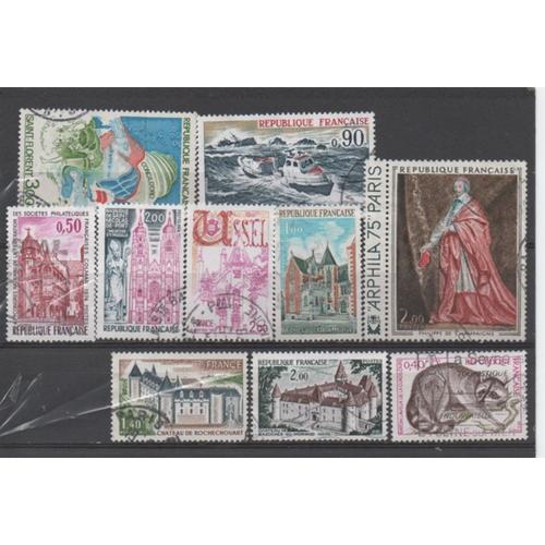 France 1972/1976: Lot De 10 Timbres Oblitérés En Très Bon État. on Productcaster.