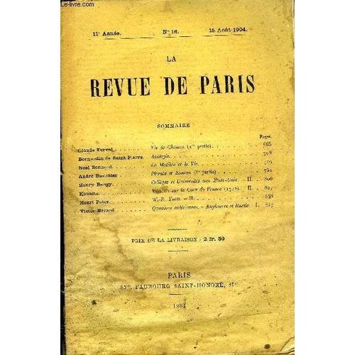 Revue De Paris 11e Annee N°16 - Claude Ferval .Bernardin De Saint-P... on Productcaster.