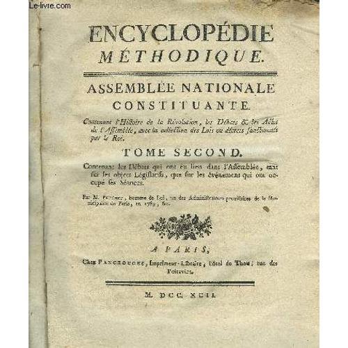 Encyclopedie Methodique - Assemblee Nationale Constituante - Tome S... on Productcaster.