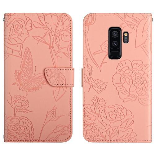 Étui Pour Samsung Galaxy S9 Plus Couverture En Cuir Pu Fleurs Et Pa... on Productcaster.