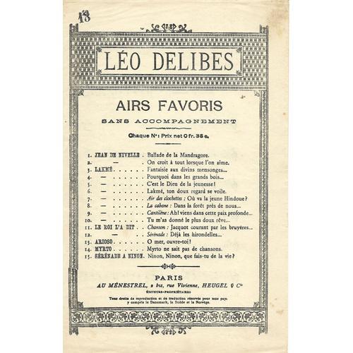 Leo Delibes - Airs Favoris N° 13 - Arioso on Productcaster.