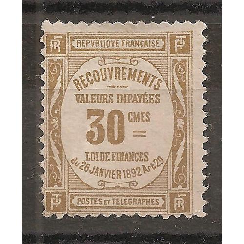 Taxe 46 (1908) Recouvrements Valeurs Impayées 20c Bistre Neuf Sans ... on Productcaster.