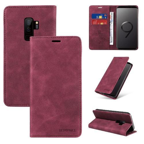 Étui Pour Samsung Galaxy S9 Plus Cuir Pu Magnétique Portefeuille Fo... on Productcaster.