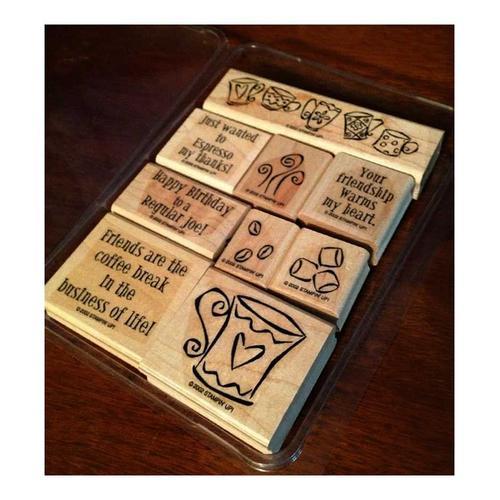 Espress Yourself 9 Stamp Tampons Bois Amitié Rare 2002 Grain Café S... on Productcaster.