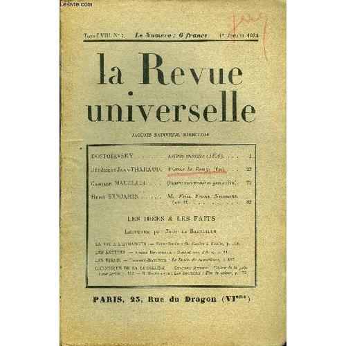 La Revue Universelle Tome 58 N°7 - Dostoïevsk¿. Lettres Inédites (1... on Productcaster.