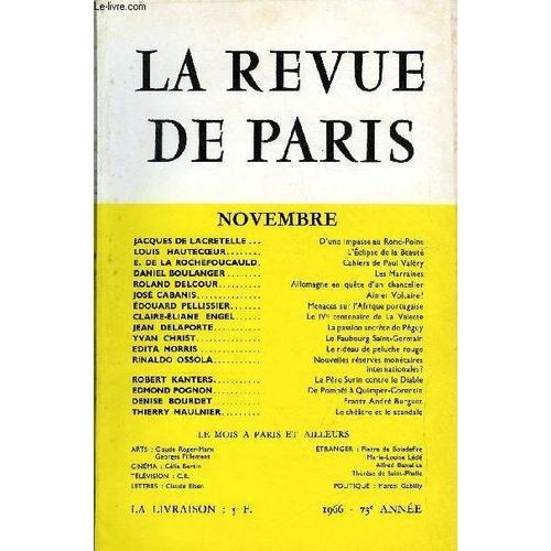 Revue De Paris 73e Annee N°11 - Jacques De Lacretelle D¿ Une Impass... on Productcaster.