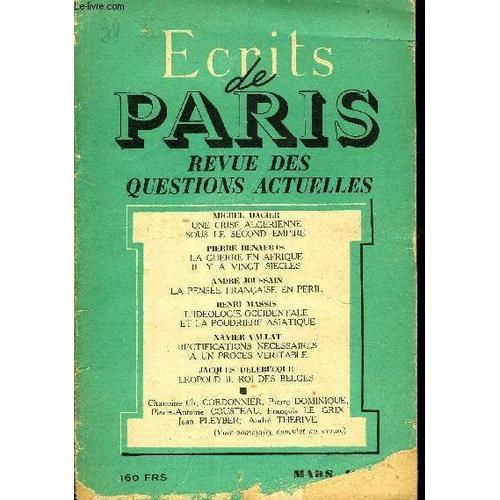 Ecrits De Paris - Revue Des Questions Actuelles N°136 - Michel Daci... on Productcaster.