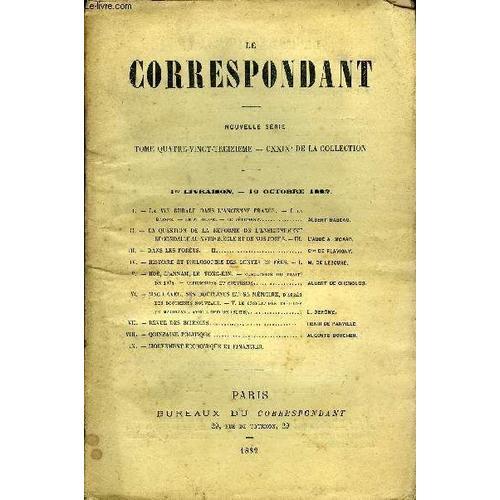 Le Correspondant Tome 93 N° 481 - I. - La Vie Rurale Dans L¿Ancienn... on Productcaster.