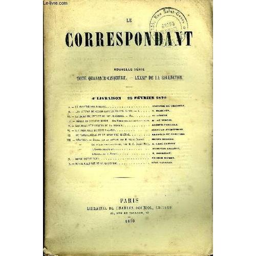 Le Correspondant Tome 45 N° 196 - I. ¿ La Confédération Suisse. Ado... on Productcaster.