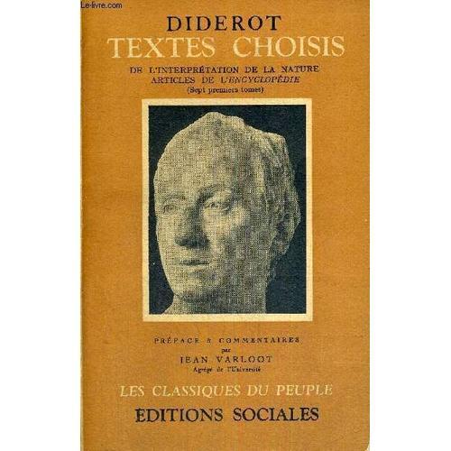 Diderot - Textes Choisis - De L'interpreration De La Nature Article... on Productcaster.