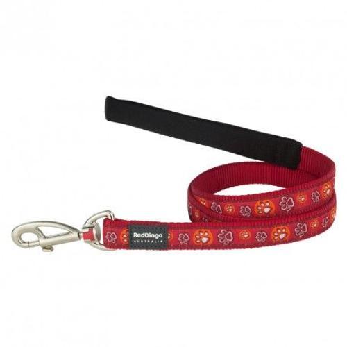 Red Dingo - Laisse Design Pour Chien - Empreintes Rouges - S on Productcaster.